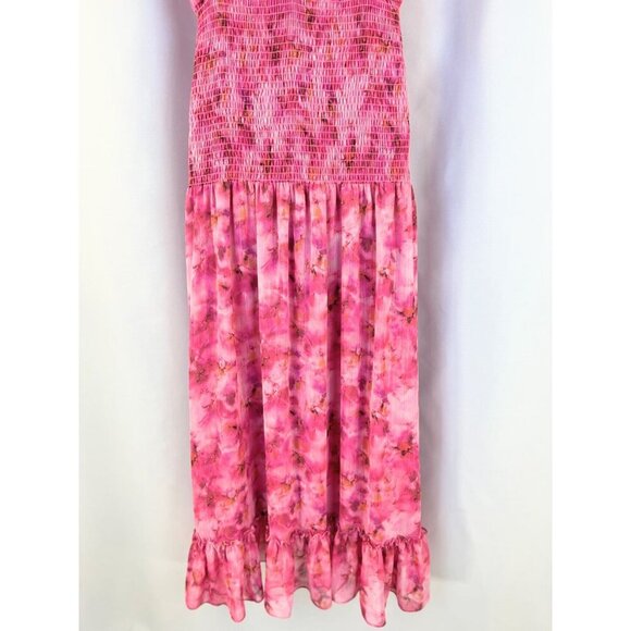 NEW MISA Los Angeles Pink Bo Ruffle Maxi Dress $460 - Picture 9 of 13